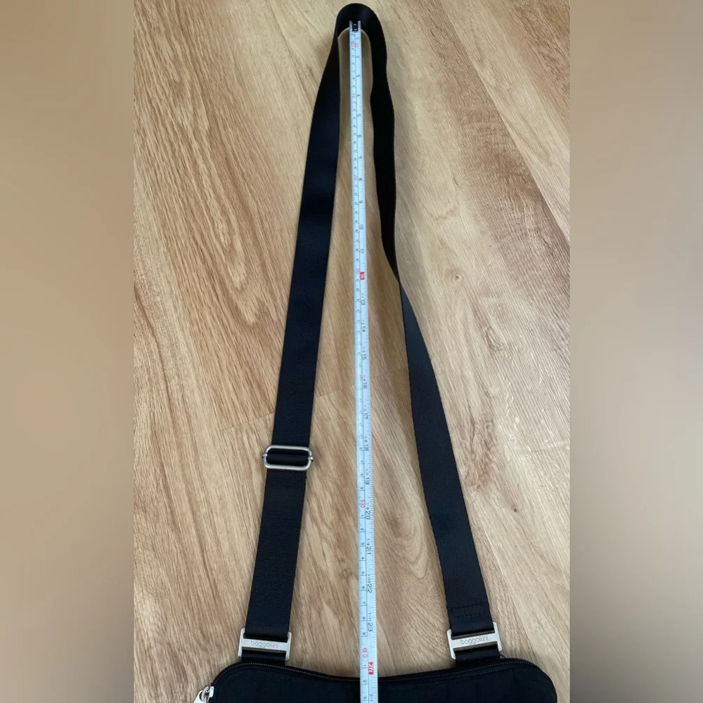 Baggallini Crossbody bag Banover black silver medium nylon water resistant $88